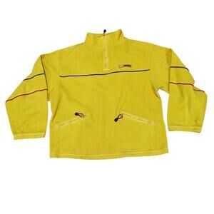 Vintage Y2K 90s Rue21 Yellow Pullover Fleece 1/4 Zip Mens Xlarge